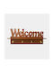 WoodStudio Wooden Wall Hanger 4 Hooks Brown 60x10x27.5cm