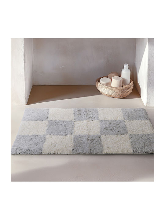 Χαλακι Μπανιου Chess 50x80 Γκρί Nef-nef Homeware