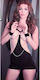 Dreamgirl Sexy Set Dress Cutouts+String+Handcuffs+Mask Black