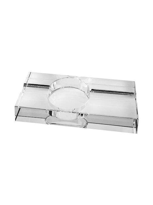 Angelo Glass Ashtray 2 Slots "crystal" Cigars 20cm