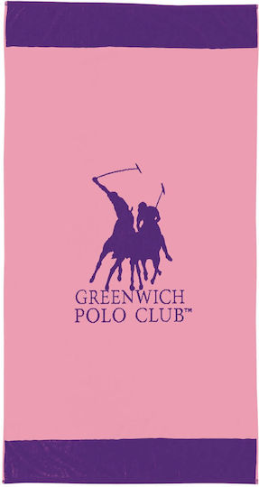 Greenwich Polo Club Πετσέτα Θαλάσσης Βαμβακερή Ροζ 170x90εκ.