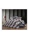 Dimcol Bettwäsche-Set Überdoppel 220x240cm. Eκάβη 424 Grey-bordeaux 4Stück