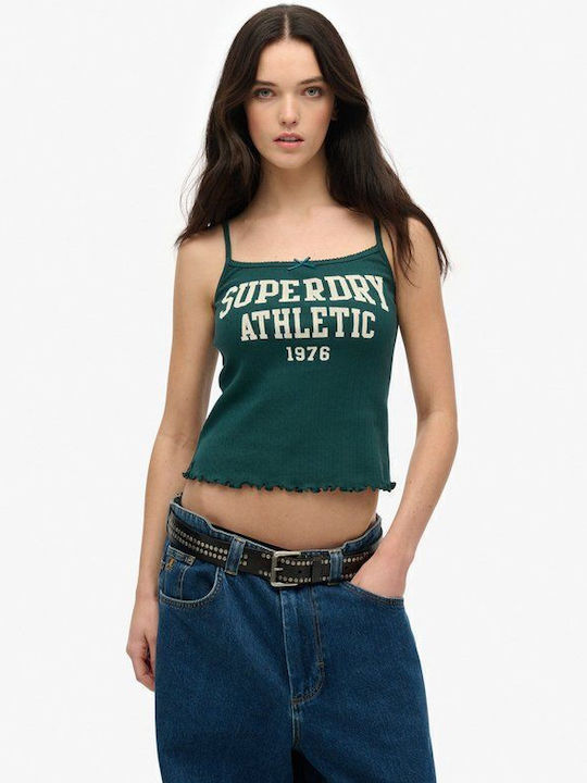 Superdry Women's Blouse Cotton with Straps Green