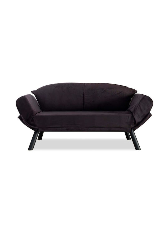 Genzo Canapea Cu Două Locuri Pat Negru 177x75x87cm
