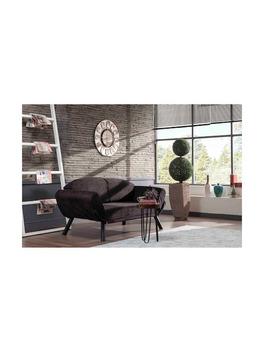 Genzo Two-Seater Couch Bed Black 177x75x87 cm