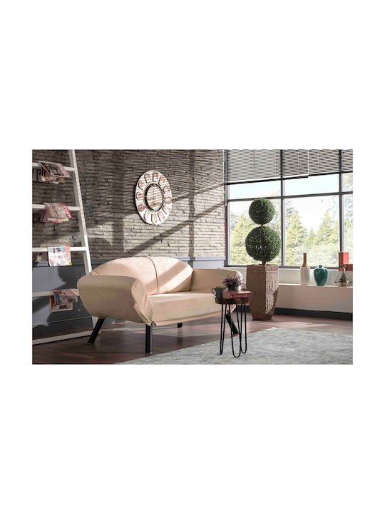Genzo Canapea Cu Două Locuri Pat Crem 177x75x87cm