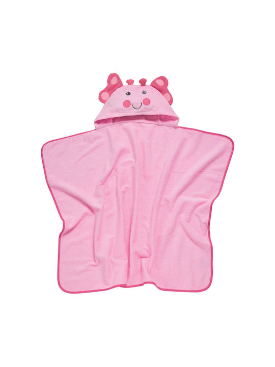 Das Home Baby Poncho Bathrobe Hooded 4946 Pink 70x90cm