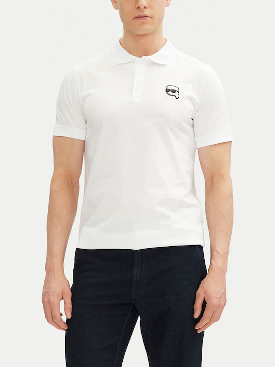 Karl Lagerfeld Polo Μπλούζα Κοντομάνικη Λευκή