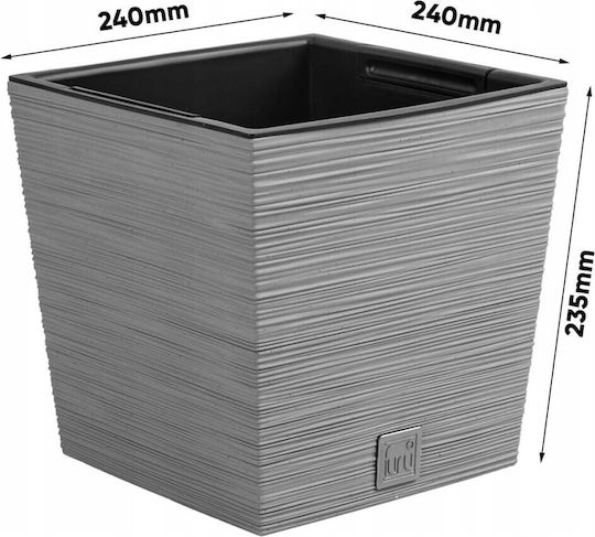 Prosperplast Übertopf Kunststoff Gray mit Gestell