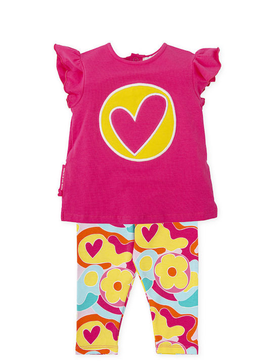 Kinder-Set mit Leggings Sommer 2Stück Fuchsie