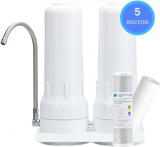 Filtru De Apă Deasupra Blatului Filtrato Ct-14d 10" Filtru De Înlocuire Polipropilenă Filtrato Fcpp5 5μm Cărbune Activ Pure Ctop 2510-05 5μm