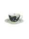 Laura Ashley Pinstripe Heritage Cup Cappuccino Porcelain Cobblestone 260ml