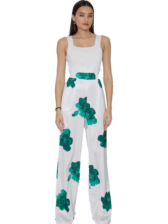 Donella Women's Fabric Trousers Green