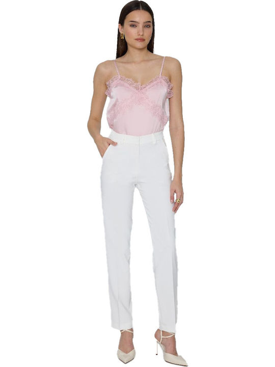 Eralda Women's Fabric Trousers Ecru