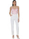 Eralda Women's Fabric Trousers Ecru