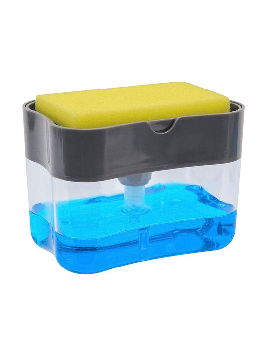 ACP Dispenser Κουζίνας Πλαστικό με Αυτόματο Διανομέα & Θήκη για Σφουγγάρι Διάφανο 385ml