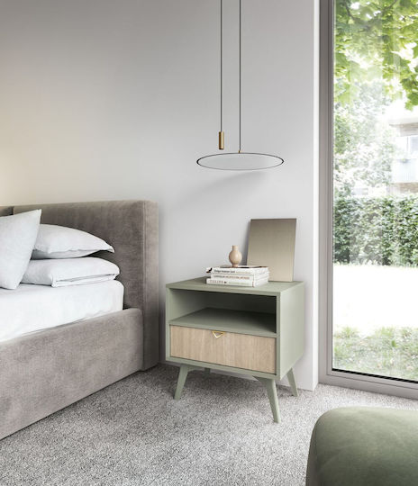 Forest Wooden Bedside Table Green 54x38x54cm
