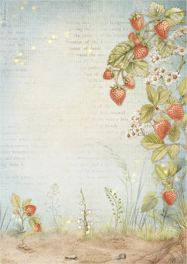 Stamperia Decoupage Rice Paper 21x29cm A4 Hidden Grove Strawberries