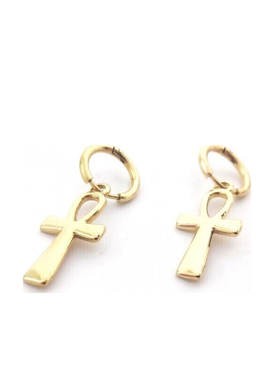 Karma Fashion Earrings Hoops made of Steel Gold...