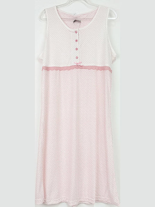 Cootaiya Summer Women's Nightdress White Pink