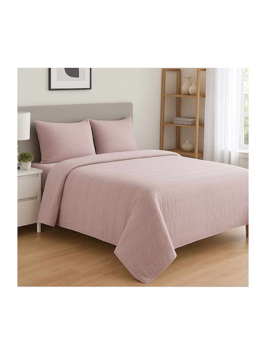 Linea Home Rive Κουβερλί Μονό Πούδρα, Lh2015280-1 160x220cm