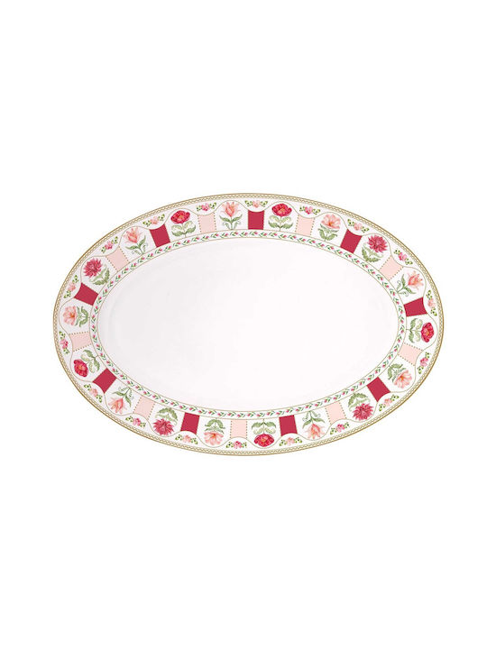 Easy-Life Servierplatte Oval aus Porzellan Rosa 35x23.5cm 1Stück