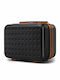 Miss Lulu Stilvoller ABS+PC 13 Zoll Polka Dot Hartschalen-Kosmetikkoffer Schwarz Braun
