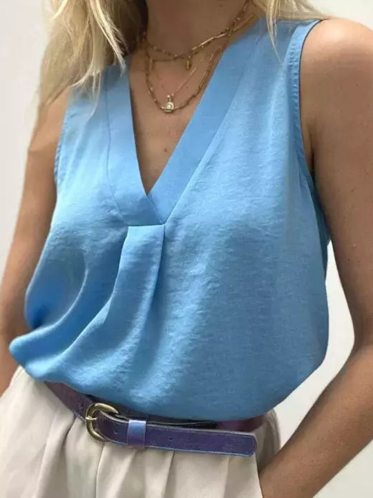 ICHI Damen Bluse Blue
