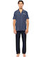 Ulisse Men's Summer Pajamas Set Deep Blue