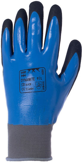 Axon Gloves for Work Navy Blue Nitrile/Polyester 1pcs