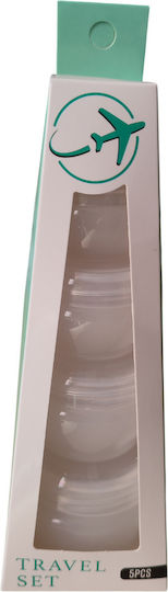 Set de 5 Borcane de Călătorie Transparente de Diferite Dimensiuni