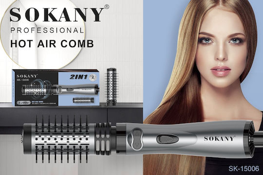 Sokany Ceramic Electric Brush with Air for Straightening and Curls 1200W