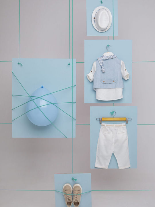 Baptism Suit for Boy Adonis White-Sky Blue 1706 Bambolino Bmb-1706
