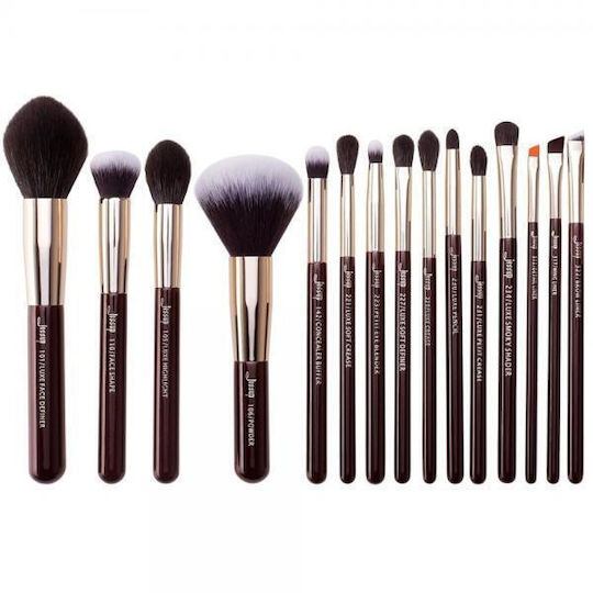 Jessup Beauty Επαγγελματικό Σετ με Πινέλα Μακιγιάζ για Foundation από Συνθετική Τρίχα 15τμχ