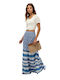 Ovin Printed Maxi Skirt Maxi Φούστα Blue