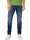 Mauro Men's Jeans Pants with Regular Tapered Fit Blue