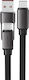 Acefast USB 2.0 Cable USB-C male - USB-A / USB-C 60W Μαύρο 0.2m C13-05