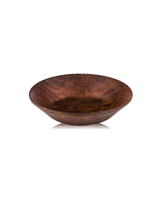 Tria Hybrid Deep Serving Plate from Melamine Chestnut with Diameter 21cm