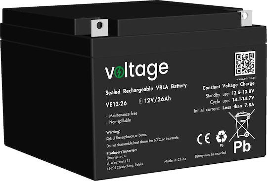 Voltage UPS Batterie mit Kapazität 26Ah und Spannung 12V 1Stück