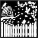 Thick Stencil Stamperia 18x18cm House Roses Fen...