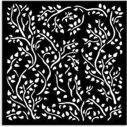 Șablon Gros 12x12cm Stamperia Casă Ramură de Tr...