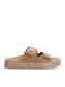 Leather Women's Flat Sandals Anatomic in Brown Color
