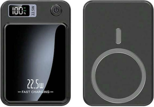 Y211 MagSafe Power Bank 10000mAh 22.5W с USB-A порт и USB-C порт Power Delivery / Бързо зареждане 3.0 Черен