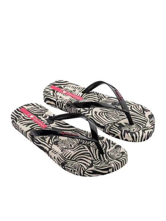 Ipanema Animal Flip Flops in Black Colour