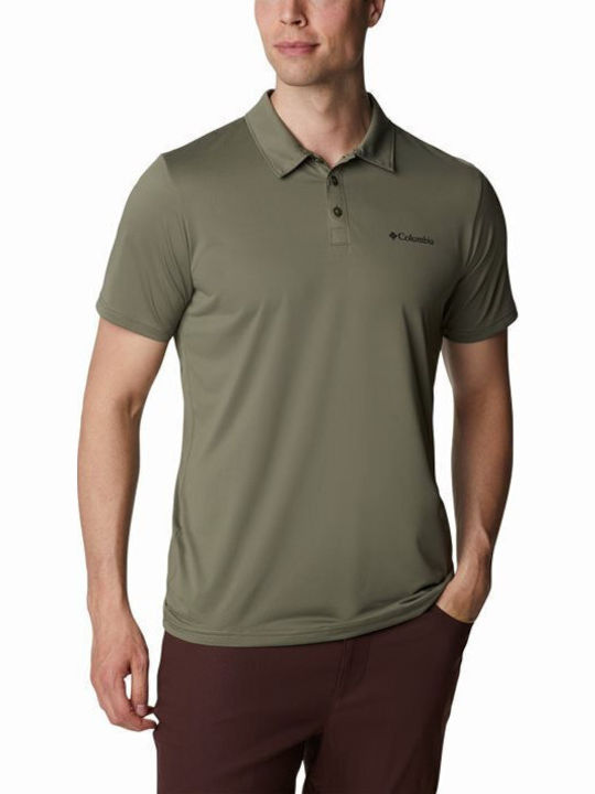 Columbia Hike Polo Short Sleeve Blouse Stone Green