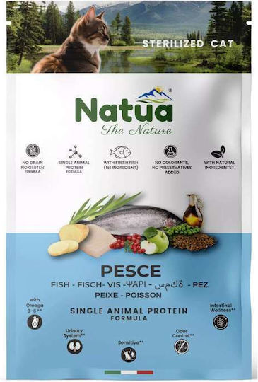 Natua Hrană Uscată pentru Pisici Sterilizate cu Pește 0.35kg
