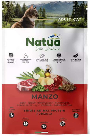 Natua Суха Храна за Възрастни Кастрирани Котки с Говеждо месо 1.5кг