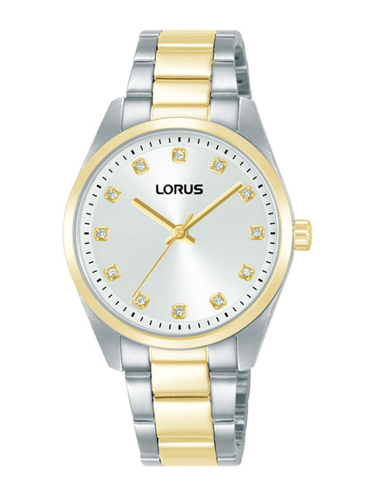Lorus Γυναικείο Ρολόι 32mm Μπαταρίας με Ασημί Μεταλλικό Μπρασελέ