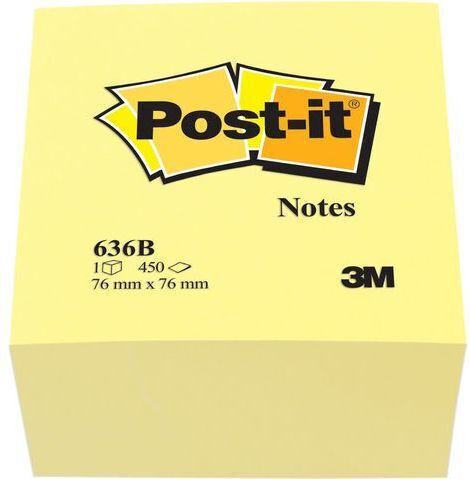 Post-it Самозалепващи Листчета За Бележки в Куб 450 Листа Жълти 7.6x7.6бр