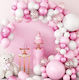 DIY Zusammensetzung 100 Latexballons Weiß Rosa 23142